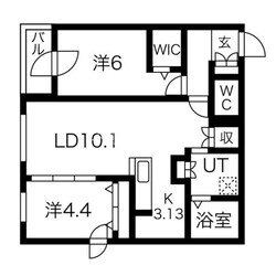 アルファスクエア北12西3の物件間取画像